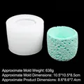 Cylindrical silicone mold for creating rock-textured flower pots and aromatherapy cups - 3# B1099 / Clear
