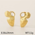 Retro gold square earrings with cat-eye gemstones, size 36x24mm and weight 11g - Gold Style 3 (KE115343-KFC)
