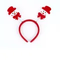 Christmas spring headband with white snowman doll decor and red velvet base - TK01-2 (Spring Headband Series: Snowman)