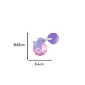 Purple star cartilage piercing with pink cubic zirconia and steel post, 0.62x0.5cm size - Purple Star With Pink Zirconia (A74-2#)