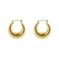 Aros de oro gruesos minimalistas en acero inoxidable en forma de U de estilo moderno - Aro grueso / Dorado / 25mm