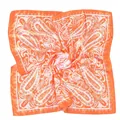 Pañuelo cuadrado de satén sedoso con estampado paisley vintage en color naranja 3# - Naranja