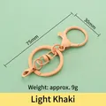 Light khaki metal lobster clasp keychain accessory with split ring and 75mm length - Standard / Light Khaki
