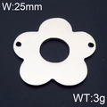 Conector de flor 25mm en acero inoxidable para joyería DIY, colgante de 3g - Color Acero 25mm (KLJ6503-Z)
