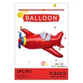 Retro airplane foil balloon in red and blue, size 96x80cm, single pack party supply - Retro Airplane