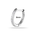 Zilveren titanium oorring met zirkonia inleg en 8mm binnendiameter maataanduiding - Wit (T2562-8mm Wit) / 8mm