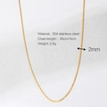 18K gold plated stainless steel snake chain necklace with 2mm width and 45cm length - Gold 2mm Blade Chain 40cm