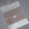 Houndstooth and geometric grid nail art sticker FS-075 with thin matte finish - Bronze Houndstooth & Woven Pattern (FS-075)