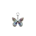 Detail of acrylic butterfly keychain with blue wings and floral patterns and silver clasp - Vintage Floral Cluster Butterfly (6)