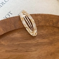 Elegante pinza para el pelo ovalada de acetato con textura de mármol beige y metal - Clip de Pico de Pato (Pieza Individual) / Blanco Roto