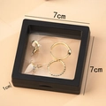 Black square jewelry display box 7x7x1cm with clear window for rings and earrings - Gift Box 7CMX7CM