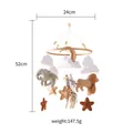Felt safari animals baby mobile with wooden hoop elephant giraffe and lion 52cm - Animal Kingdom Mobile