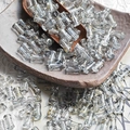 Bamboo style 6x12mm transparent glass beads with gold foil textures for DIY jewelry - Transparent Grey (Brushed 6x12mm)