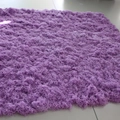 Thick deep purple faux silk moss lawn rug with soft plush fiber texture for home decor - 1m x 1m / Light Purple
