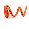 Orange grosgrain ribbon with black bat patterns for Halloween DIY and gift wrapping - Bat