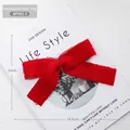 Red plush bow decoration for Christmas tree, 16.5cm width and 11cm height, 5.6g weight - Teddy Fleece / Red