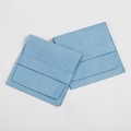 Light blue microfiber jewelry pouch with flap closure and soft protective velvet finish - 6.2x6.2cm / Blue