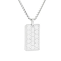 Silver square military pendant necklace with CNC pavé diamonds and honeycomb pattern - Silver Style (KN231125-KFC)