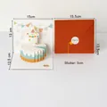 3D birthday cake greeting card set with red envelope and 'For u' sealing sticker - Design F-HK8011