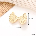 Golden alloy wing pendants for DIY jewelry with feather texture, 3.3cm width - C239 Large Gold Wings