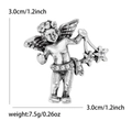 Zilveren vintage Cupido engel broche met strassteentjes ster en vleugels - Antiek Zilver
