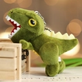 Cute green dinosaur plush keychain with soft fur texture and durable metal ring - Approx. 14cm / Green
