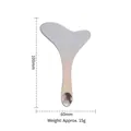 Silver stainless steel foundation spatula and massage tool with dimension markings - Y-type Foundation Spatula/Gua Sha Board / PP Bag