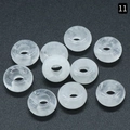 Ten pieces of semi-transparent natural white agate stone beads for DIY jewelry making - White Crystal / 5x10mm