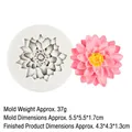 3D Lotus Silikonform für Backen und Harzhandwerk, Größe 5,5x5,5x1,7cm - 1# Lotus/Sukkulente (Grau)