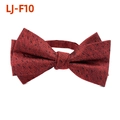 Classic dark red men's bowtie with black speckled pattern in premium silk texture - Dark Red Black Dot Texture