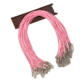 Pink waxed cord necklace string with metal lobster clasp and extension chain - 2.0mm/50cm / Pink
