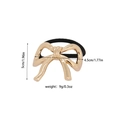 Irregular golden alloy bow hair tie with dimensions 5cm height and 4.5cm width - Simple Bowknot