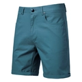 Détails du short en coton avec taille boutonnée, passants de ceinture et ourlet replié - ST010 Bleu Denim