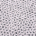 White 7mm acrylic alphabet beads with black letters for DIY jewelry and bracelets - White & Black Letters