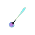 Rainbow plated stainless steel coffee spoon featuring a unique floral flower head design - Rainbow / Cosmos