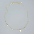 Gold layered necklace with S925 heart diamond and clover charms for women - 925 Silver / Gold