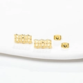 Ohrstecker mit Glückszahl 888 aus poliertem Edelstahl mit 18K Goldbeschichtung - 888 Gold
