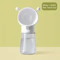 Portable white pet water bottle 565ml with cute bee antenna design for dog walking - Honeybee Style 565ml / White