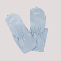 Lightweight blue 100% silk sun protection sleeves with elastic cuffs and button detail - Upgraded / Grey Blue