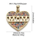 Ciondolo MOM a forma di cuore dorato con pietre colorate e dimensioni di 21 mm - Ciondolo Cuore MOM Cavo Strass Multicolore (CX145-5)