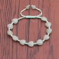 Handmade woven heart-shaped light green tiger eye stone adjustable bracelet for women - Green Aventurine Heart