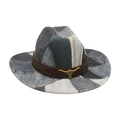Cappello da cowboy western vintage in denim patchwork con cinturino in pelle e toro - Taglia unica / Nero
