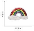Rainbow cloud sequin embroidery patch, 8.3x5.8cm size, colorful decorative iron-on badge - Style 22 Sequined Rainbow