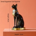 Estatua de gato egipcio Bastet de 24cm en negro y oro con base grabada con jeroglíficos - H24cm T12cm / Negro Pequeño