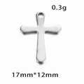 Polished silver stainless steel cross pendant 17mmx12mm for DIY jewelry making - Steel Color Cross 6#