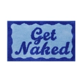 Absorbent light blue Get Naked jacquard bath mat with wave border and non-slip texture - GETNAKED-Blue 2