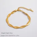 Elegante bracciale a catena di serpente intrecciata in acciaio inossidabile 18K - SL41034 Catena a Serpente Ritorta