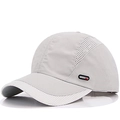 Sneldrogende grijze honkbalpet met ademend mesh en sportief rubberen logo-embleem - Verstelbaar / Beige (Rood Label)