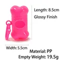 Pink bone-shaped dog poop bag dispenser in glossy finish made of durable PP material - Pink