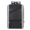 Business USB laptop backpack with reflective strips and dual-tone waterproof fabric - 1328 Style-Grey